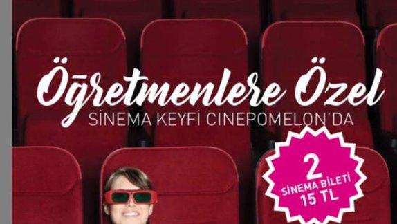 Öğretmenlerimize özel Cınepomelonda 24-27-28-29-30 Kasım ile 1 Aralık tarihlerinde Sinema biletleri 1 alana 1 bedava 15 TL olacaktır.